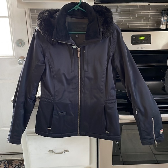 Spyder Heavy Classic Black Winter Coat With Removable Hood Size 4 - Picture 3 of 12